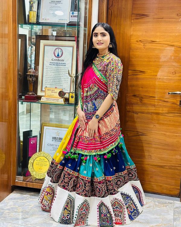 Festive Multicolor Muslin Cotton Lehenga Choli Set