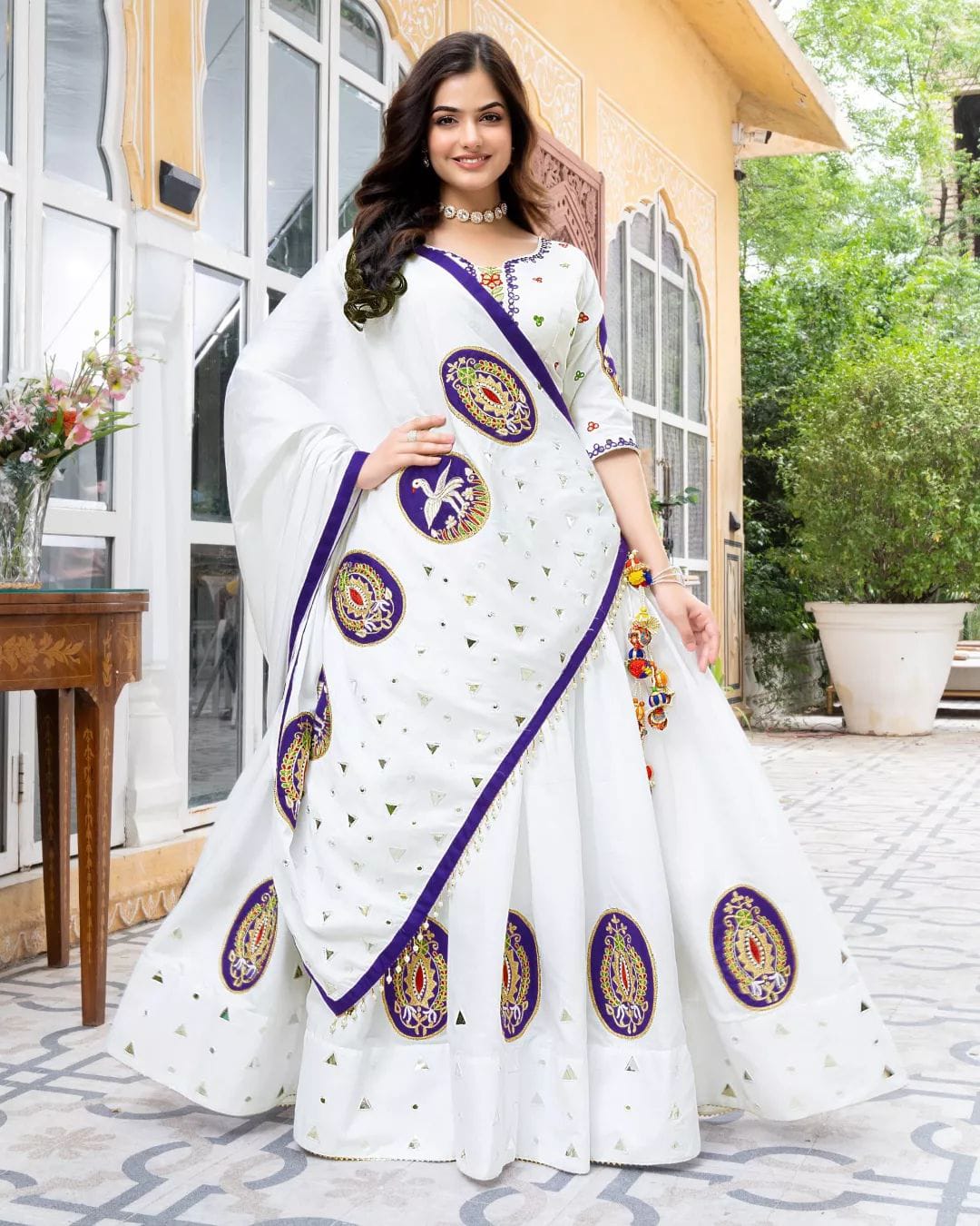 White lehenga for festive