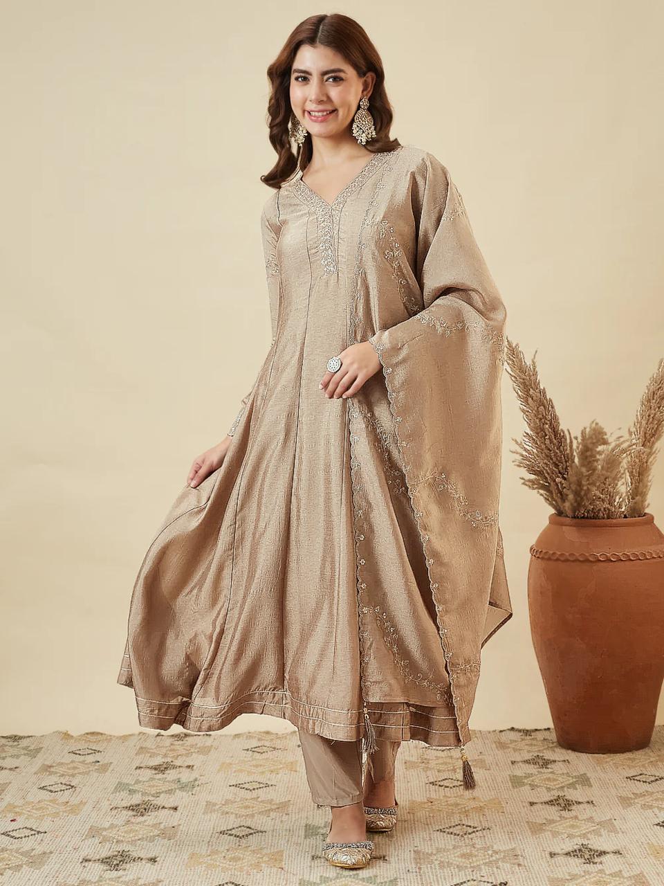 Beige salwar suit