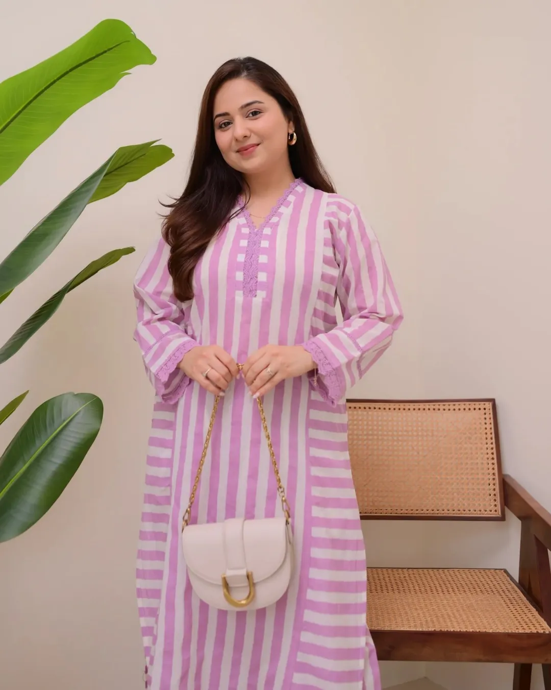 Elegant Lilac Straight Kurta with Palazzo Set