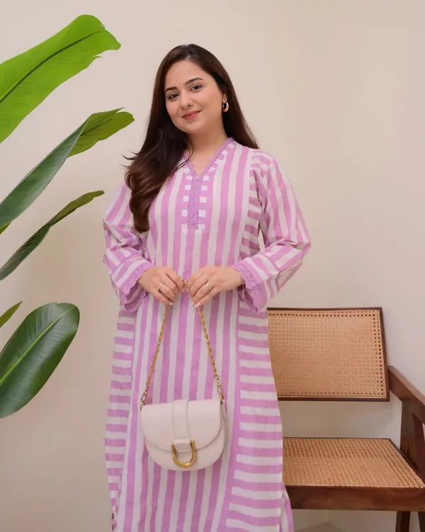 Elegant Lilac Straight Kurta with Palazzo Set