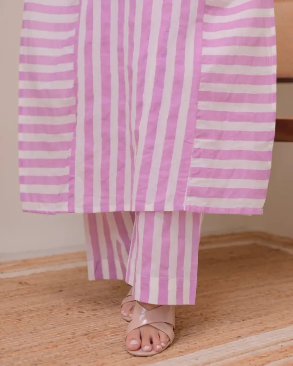 Elegant Lilac Straight Kurta with Palazzo Set