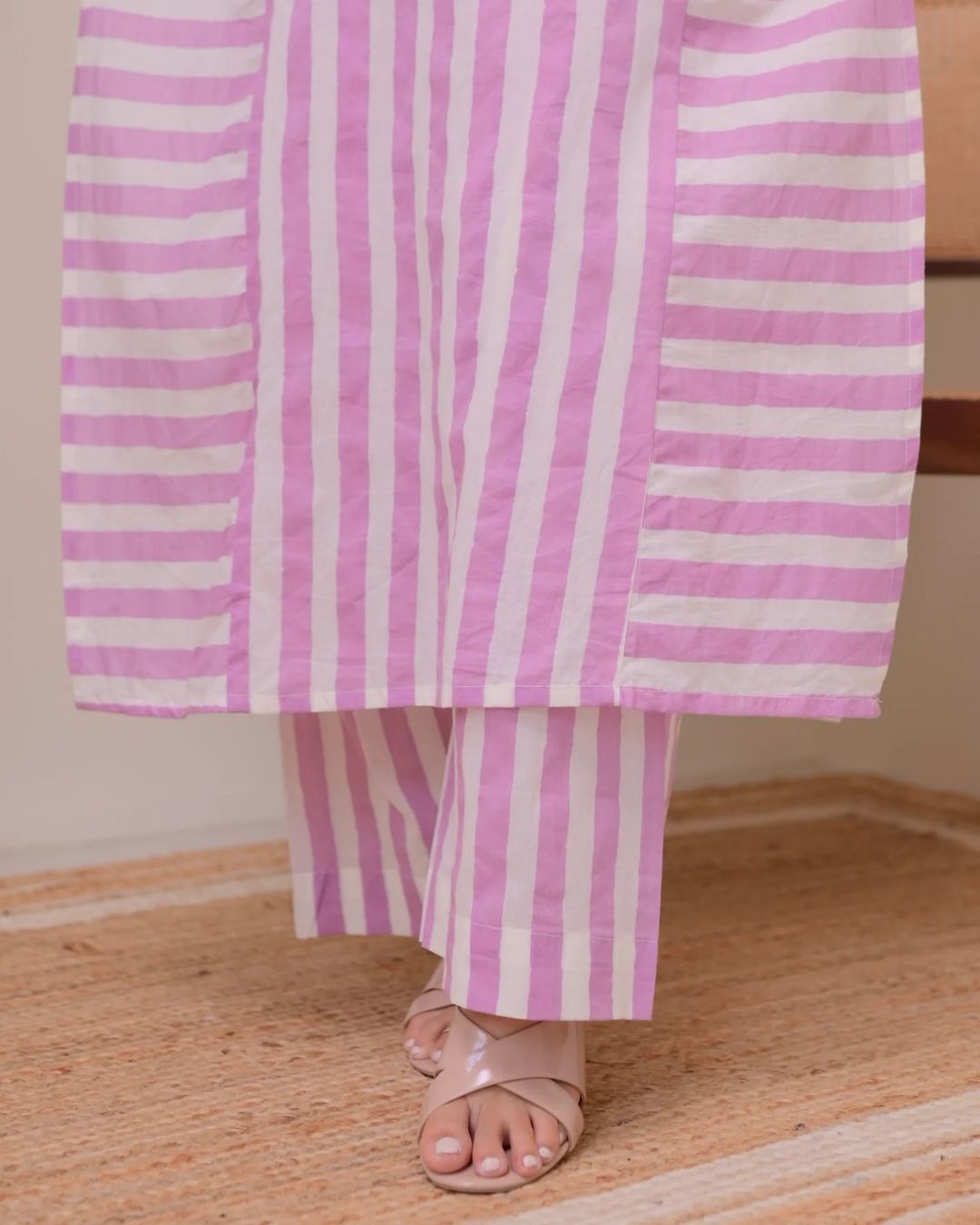Elegant Lilac Straight Kurta with Palazzo Set