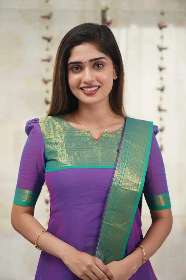 Purple Ethnic Cotton Kurti Dupatta Set for Women