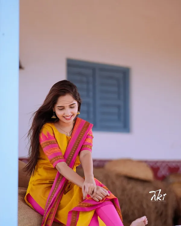 Classic Yellow Cotton Kurti Set with Woven Dupatta