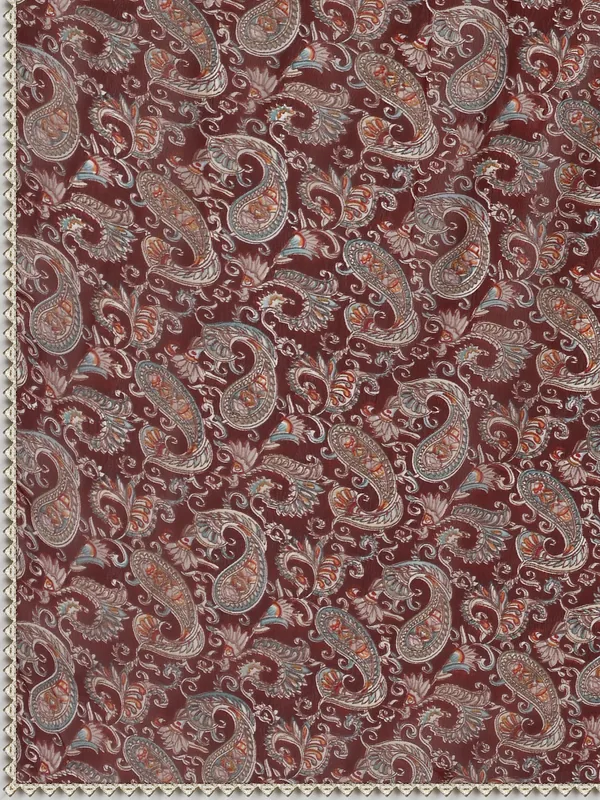 Maroon Printed Georgette Kurta Set with Dupatta Women