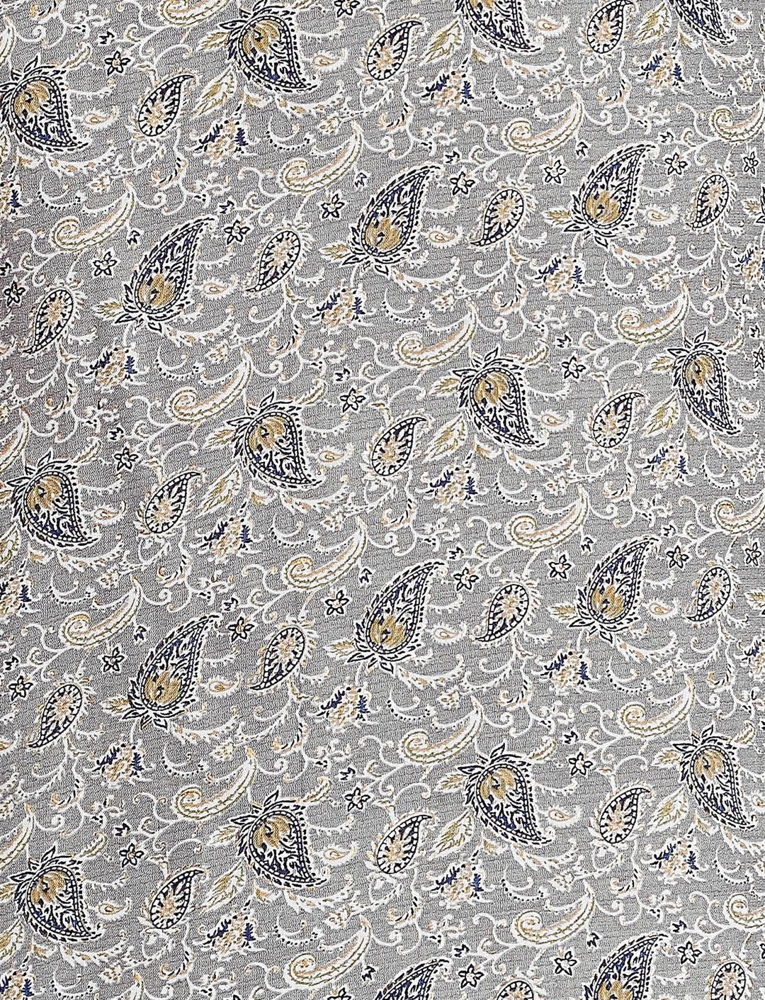 Grey Printed Cotton Kurti Pant Set for Women Daily Wear