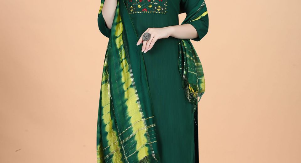 Resham Embroidery on Salwar Suits Gives Colour Without Metallic Shine