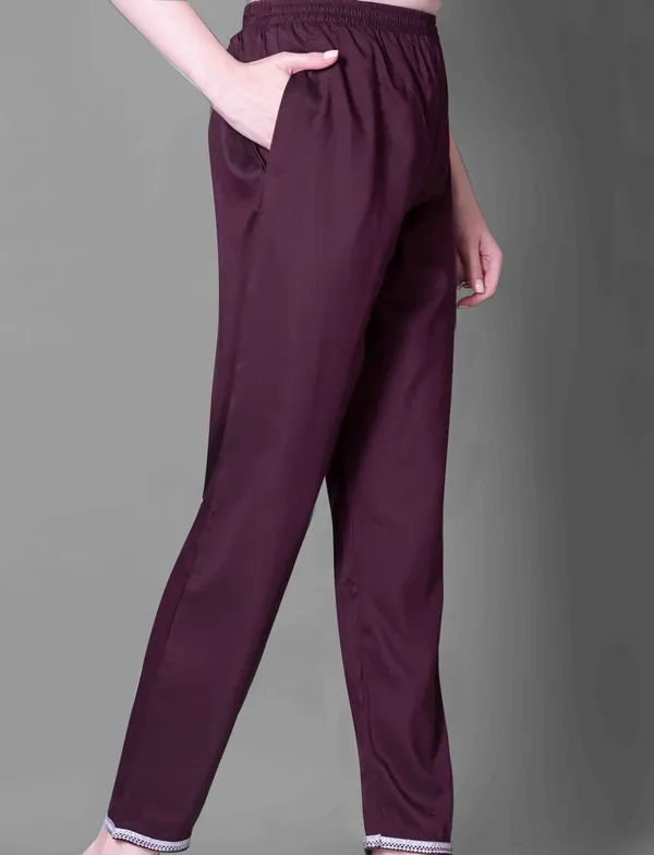 Wine Embroidered Silk Blend Kurta Dupatta Set Women