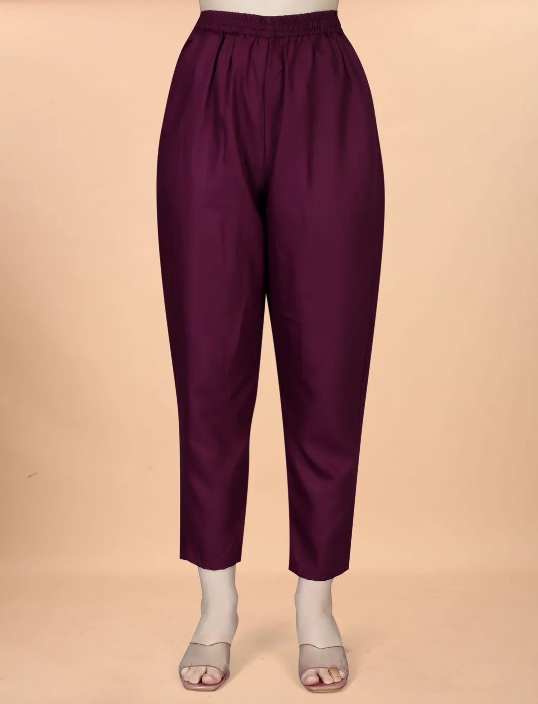 Wine Embroidered Cotton Blend Kurta Pant Dupatta Set