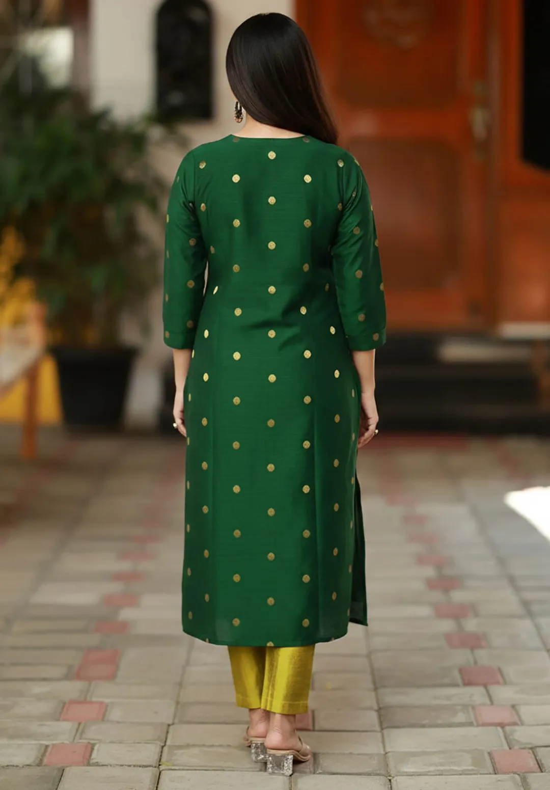 Elegant Green Art Silk Kurta Set with Dupatta