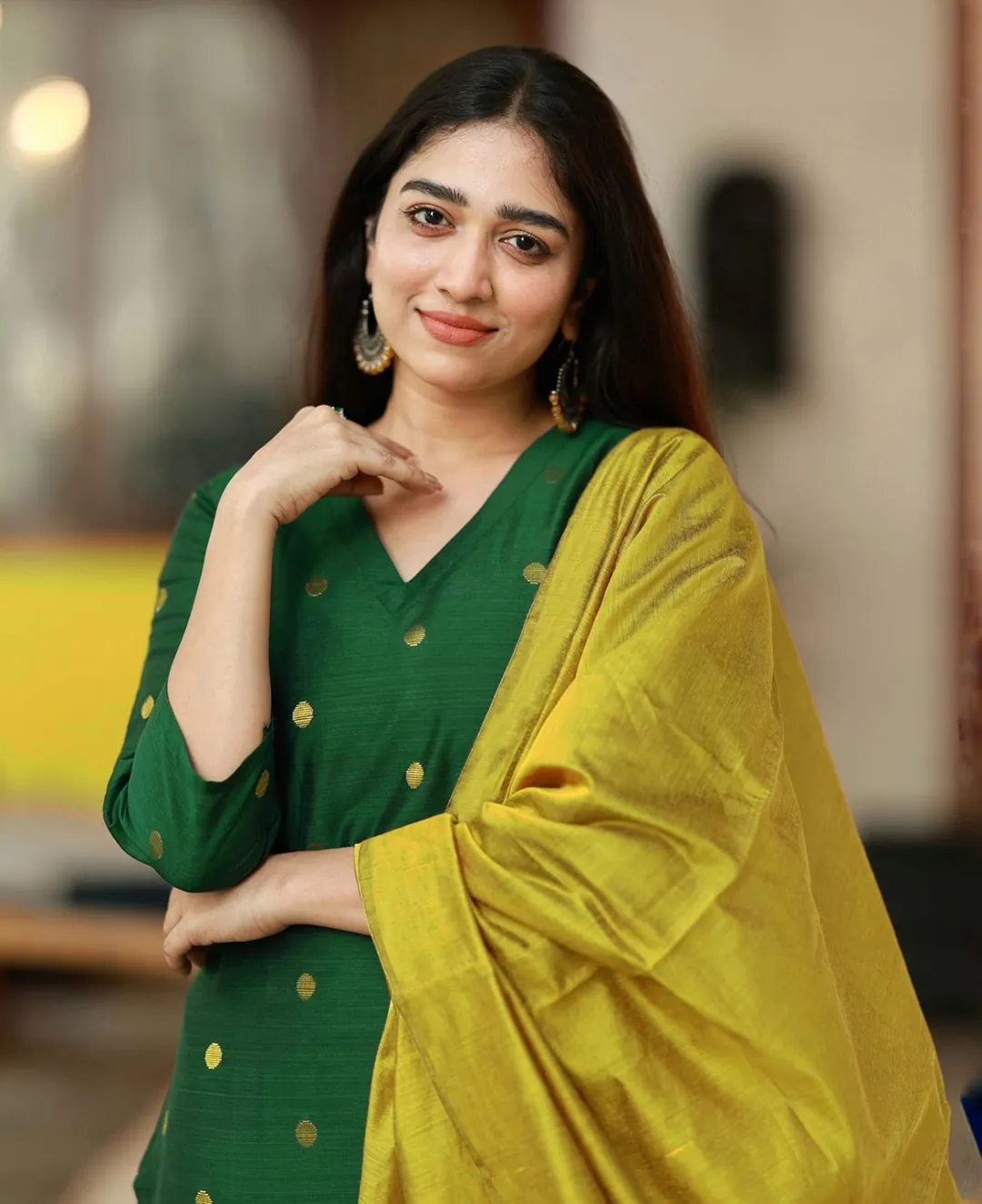 Elegant Green Art Silk Kurta Set with Dupatta