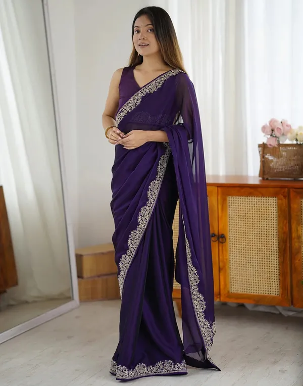 Premium Purple Saree for Festive Celebrations