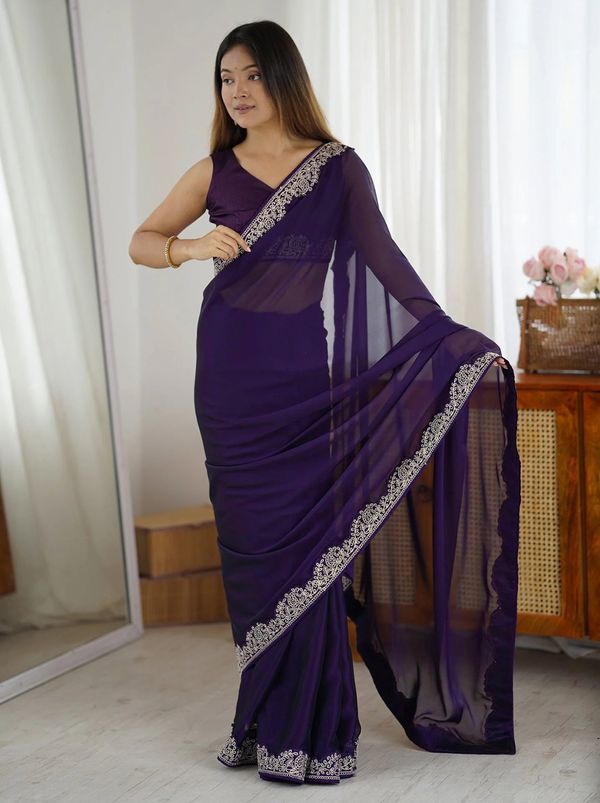 Premium Purple Saree for Festive Celebrations