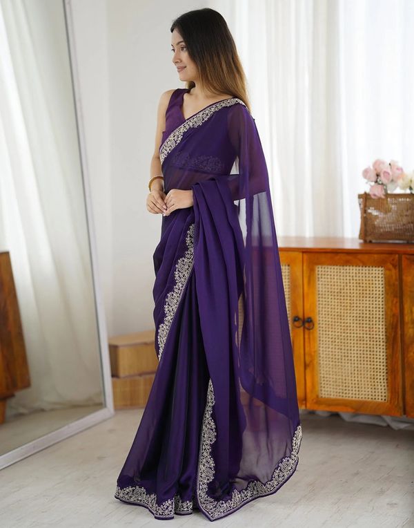 Premium Purple Saree for Festive Celebrations