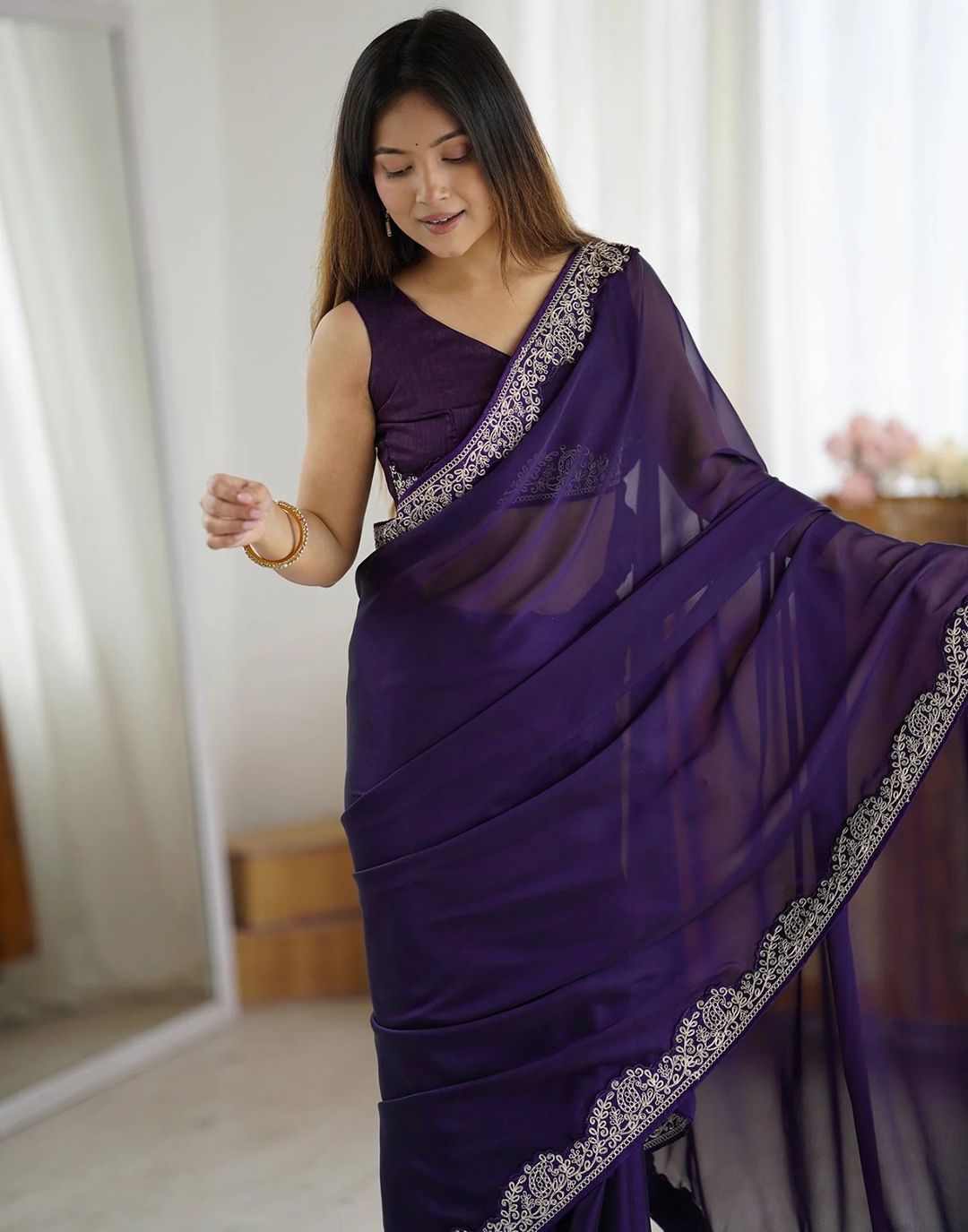 Premium Purple Saree for Festive Celebrations