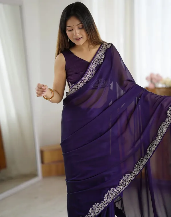 Premium Purple Saree for Festive Celebrations