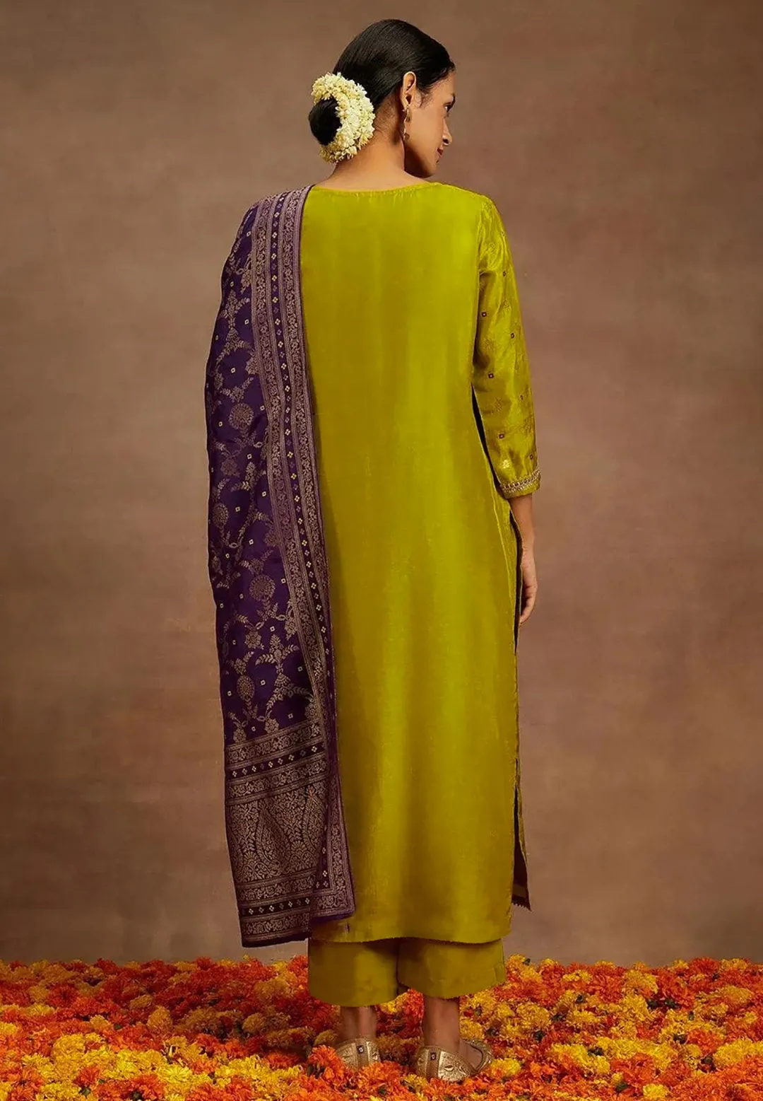 Elegant Green Kurta Pant Dupatta Set for Women