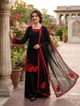 Black Red Fendy Silk 3 Piece Readymade Salwar Suit Set