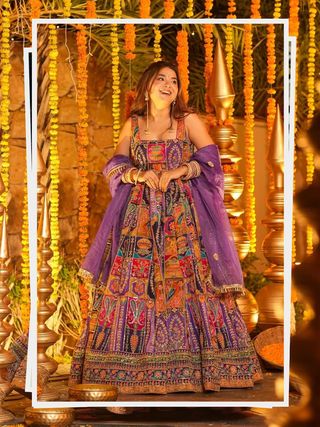 Multicolor Embroidered Crepe Maxi Suit Set for Festive Wear
