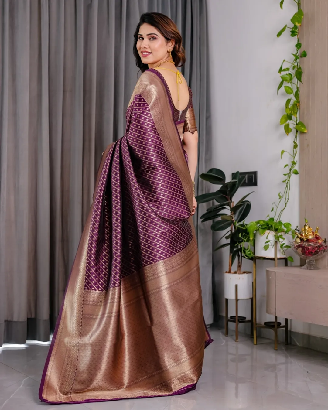 Purple Banarasi Soft Silk Zari Saree | Varnavi