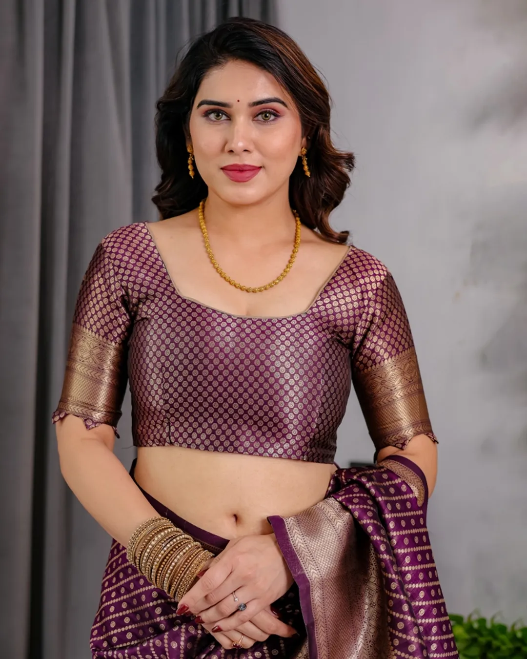 Purple Banarasi Soft Silk Zari Saree | Varnavi