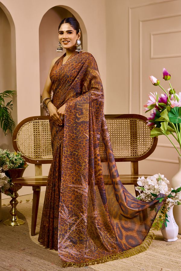 Floral Tissue Handloom Cotton Saree With Zari - Varnavi