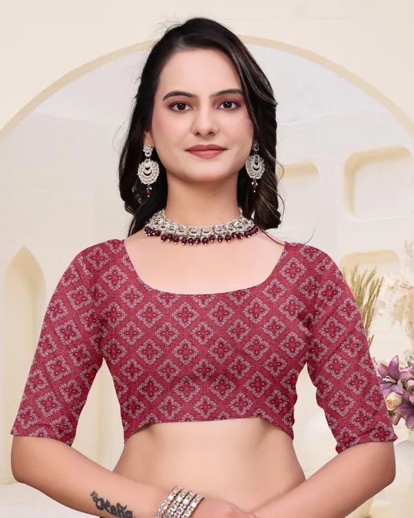 `Rose Grey Mal Cotton Floral Saree With Blouse - VARNAVI