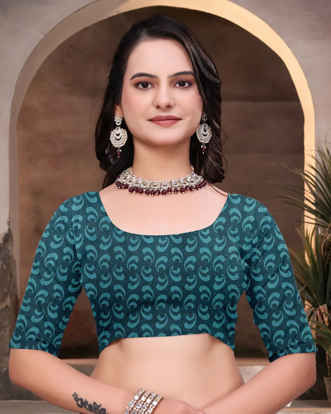 Teal Mal Cotton Woven Saree With Blouse Piece - VARNAVI