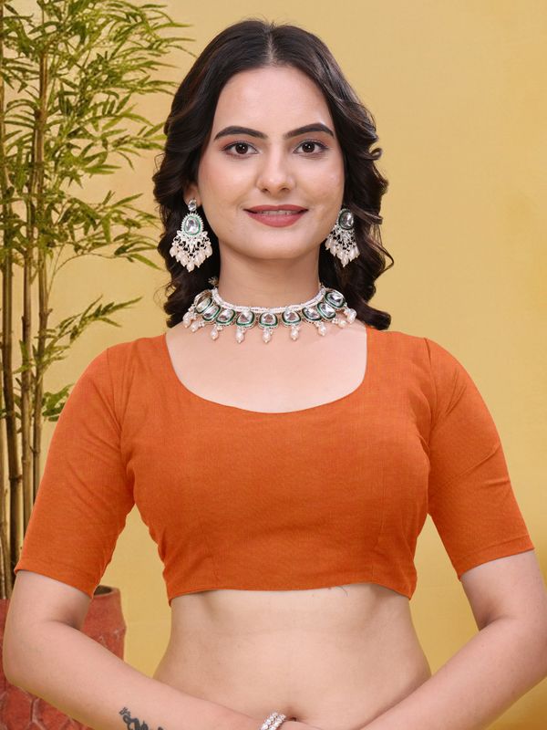 White Linen Cotton Saree with Bird Motifs and Orange Border