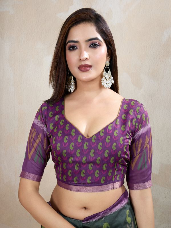 Charcoal Chanderi Cotton Saree with Multicolor Woven Motifs