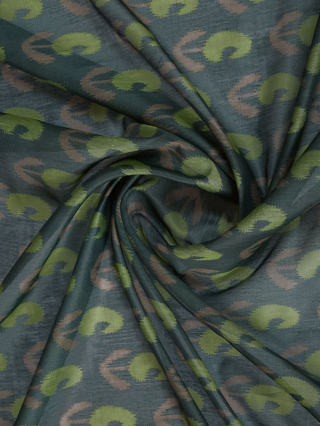 Charcoal Chanderi Cotton Saree with Multicolor Woven Motifs