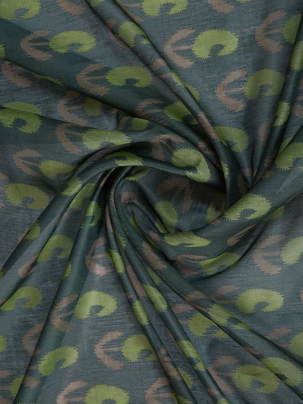 Charcoal Chanderi Cotton Saree with Multicolor Woven Motifs