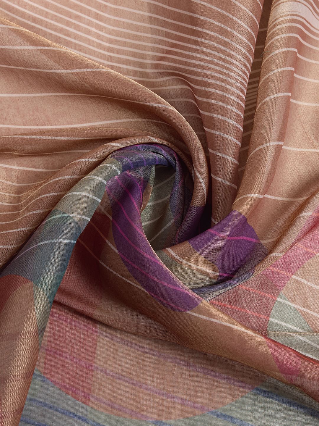 Erode Cotton Abstract Multicolor Saree with Contrast Border