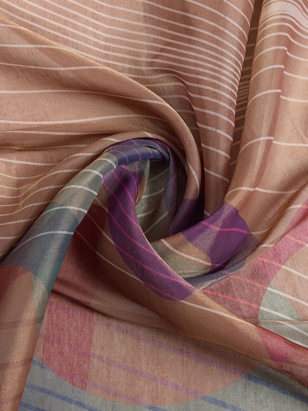 Erode Cotton Abstract Multicolor Saree with Contrast Border