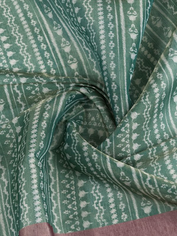 Buy Sage Green Erode Cotton Floral Print Saree Online