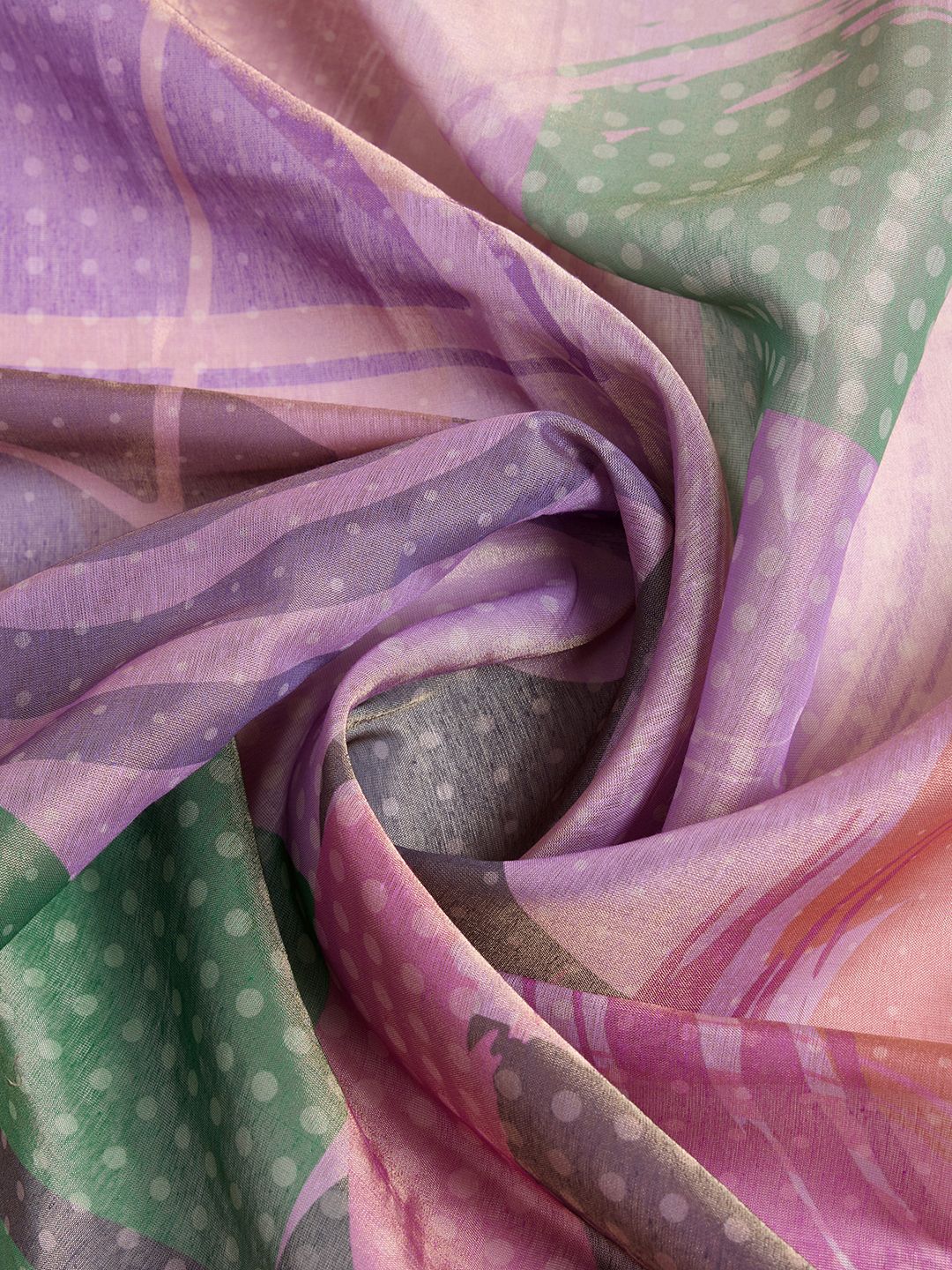 Purple Floral Erode Cotton Saree with Soft Pastel Detailing