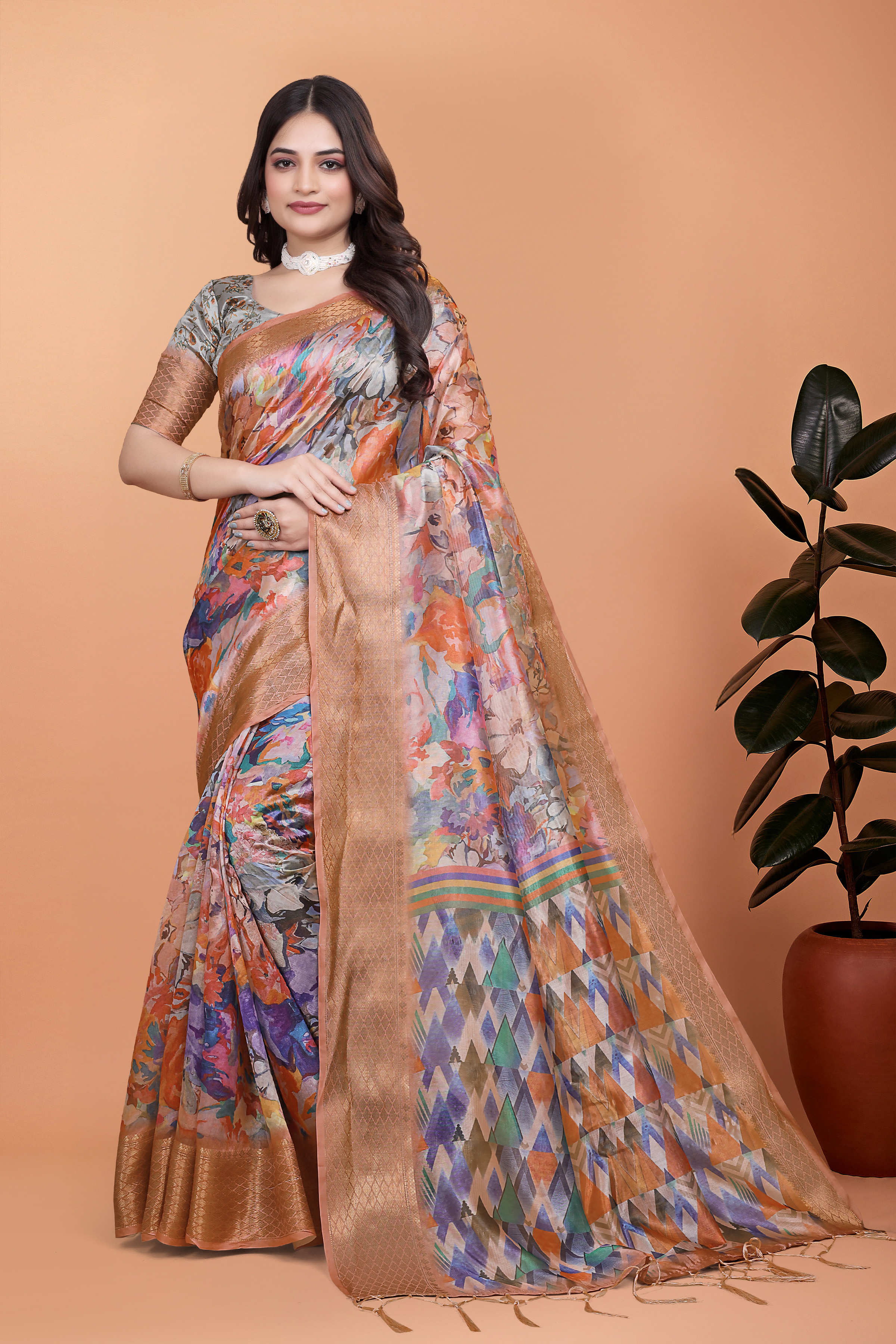 Gold saree