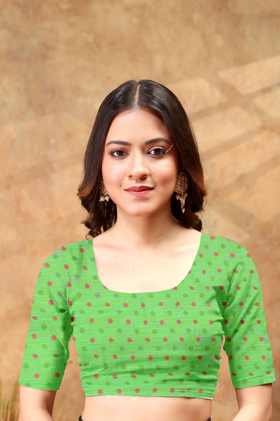 Coral Floral Printed Cotton Saree with Green Border Designs