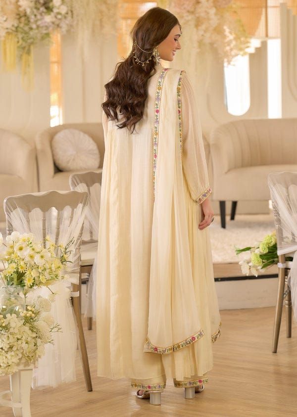 Shreesha Ivory Floral Embroidered Georgette Kurta Set