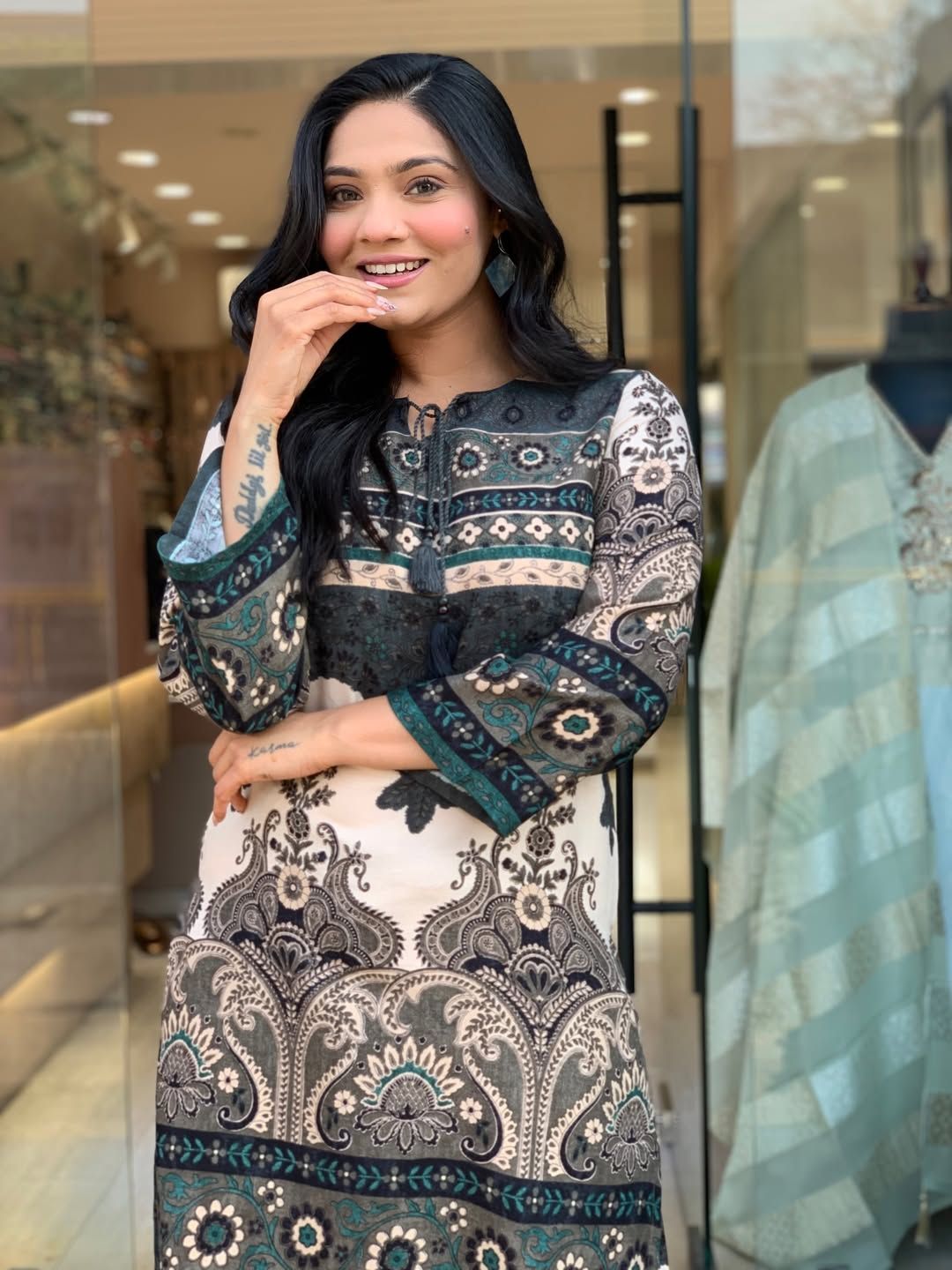 Beige Printed Rayon Co Ord Set for Women Online