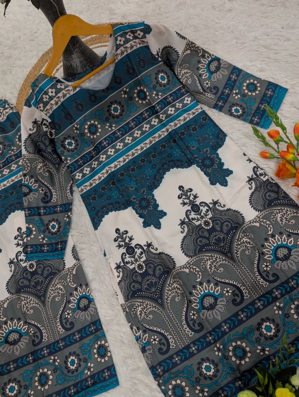Beige Printed Rayon Co Ord Set for Women Online