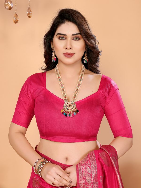 Pink Peacock Pallu Banarasi Silk Saree Online