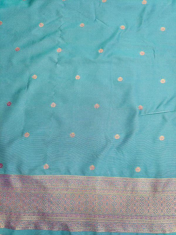 Varnavi Purple Banarasi Soft Silk Saree with Golden Zari Border