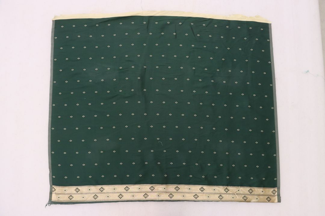 Cream Paithani Silk Saree with Teal Green Floral Jacquard Border