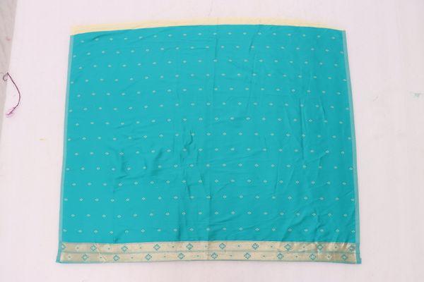 Cream Rama Blue Banarasi Paithani Silk Saree Online