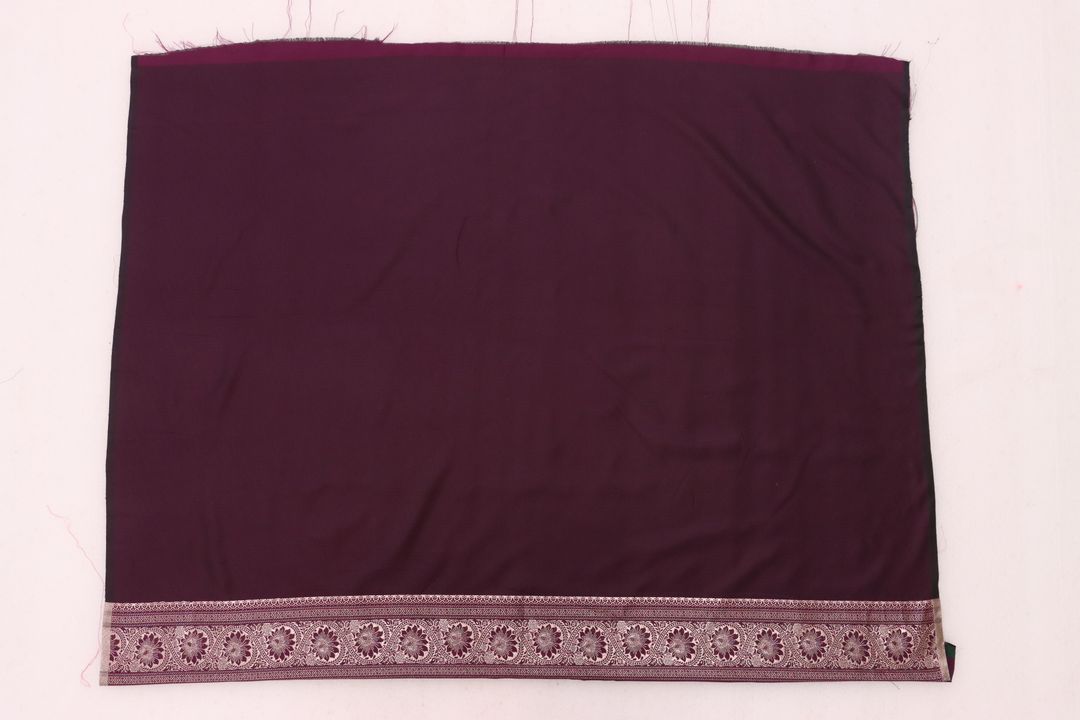 Dark Brown Satin Silk Saree with Golden Paisley Jacquard Border