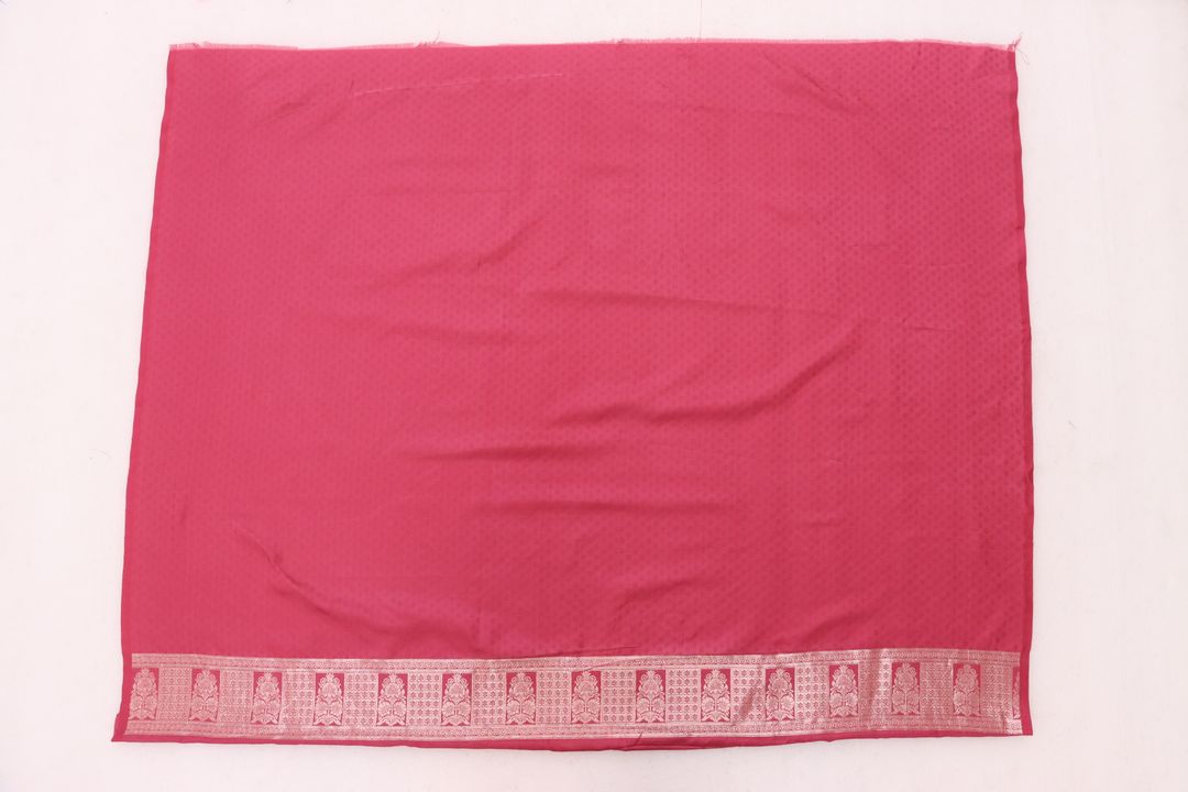 Varnavi Pink Satin Silk Saree with Zari Paisley Weaving