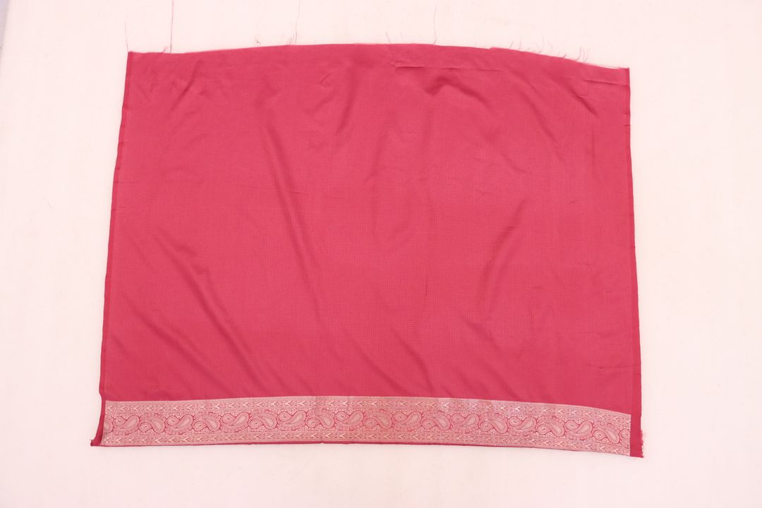 Varnavi Dusty Rose Pink Satin Silk Saree with Zari Paisley Border