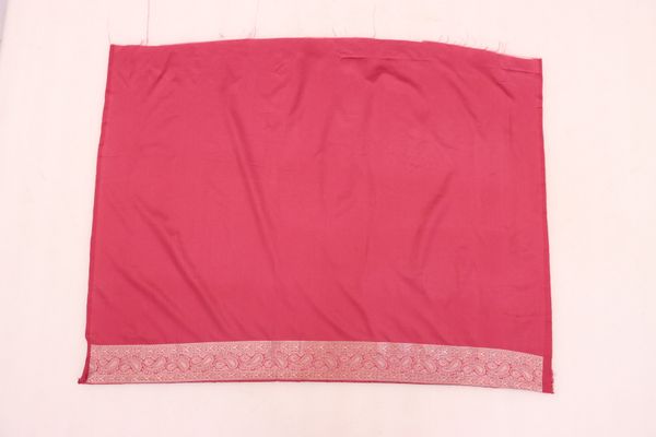 Varnavi Dusty Rose Pink Satin Silk Saree with Zari Paisley Border